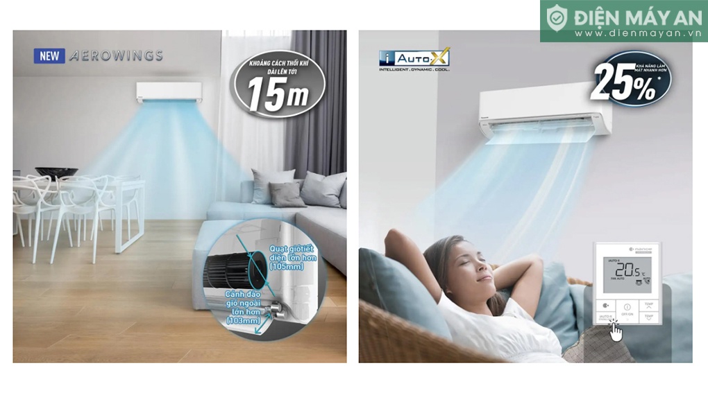 Điều hòa Panasonic cánh đảo gió Aerowings + làm lạnh nhanh i-AutoX